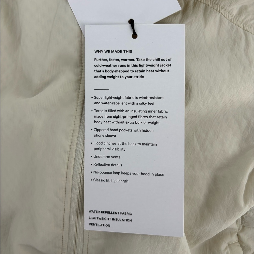 Lululemon Women’s InsulEight Cold-Weather Run Shell Light Ivory - Picture 15 of 17